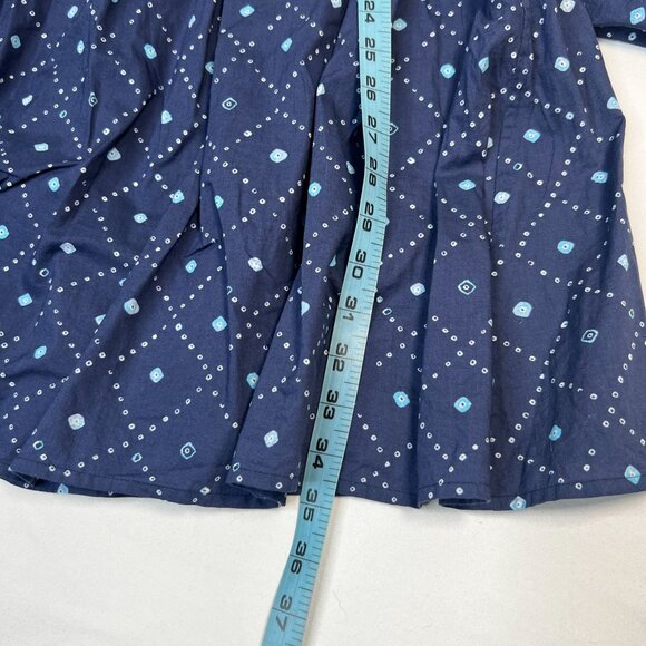 Figue Peony Kizzy Mini Dress Smocked Pom Pom Bandana Print Blue Small - Picture 11 of 13